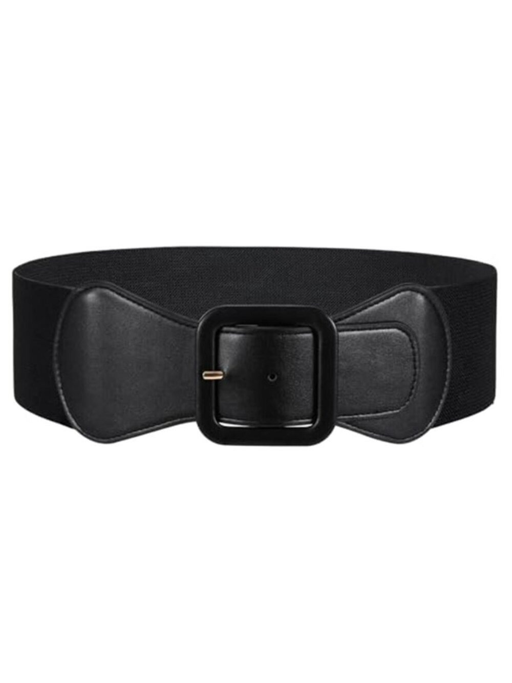 Women Black Elastic Wide Belt Stretchy Vintage Waist Belt for Dress Belt